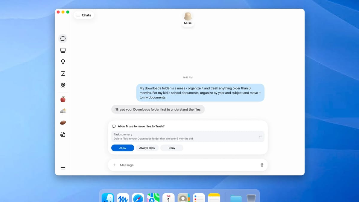 Fotografía que ilustra la noticia: Muse, el agente de IA de Meta, aterriza en Mac con control de archivos, correos y compras en línea