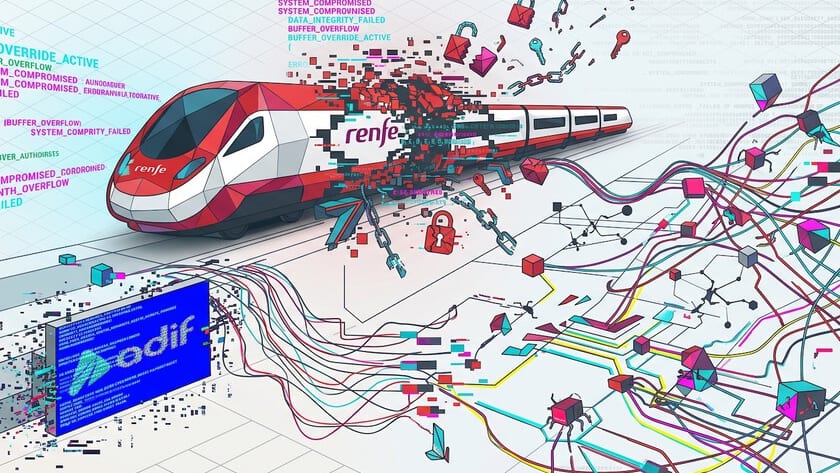 Fotografía que ilustra la noticia: Renfe y Adif sufren un ciberataque con IA que expone 500 GB de datos de clientes
